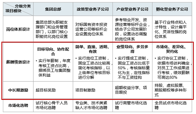 某國(guó)有企業(yè)集團(tuán)以分級(jí)分類(lèi)為前提，設(shè)計(jì)內(nèi)部工資分配體系